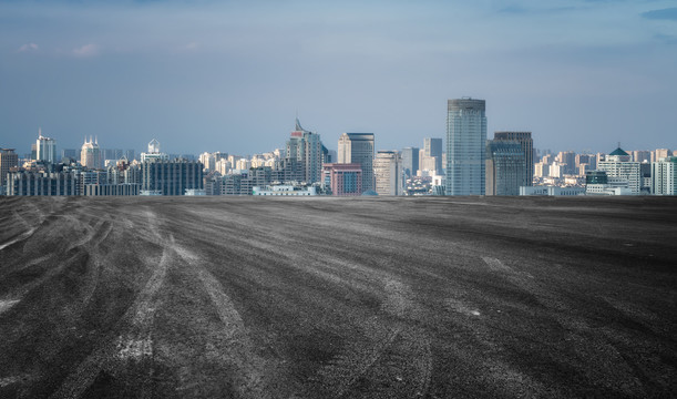 城市道路天际线与建筑景观