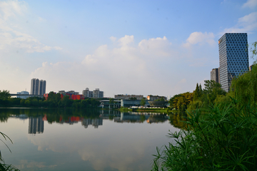 成都东湖公园湖畔风景