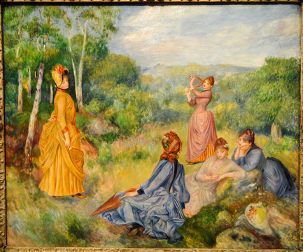 雷诺阿花园中的女人们油画
