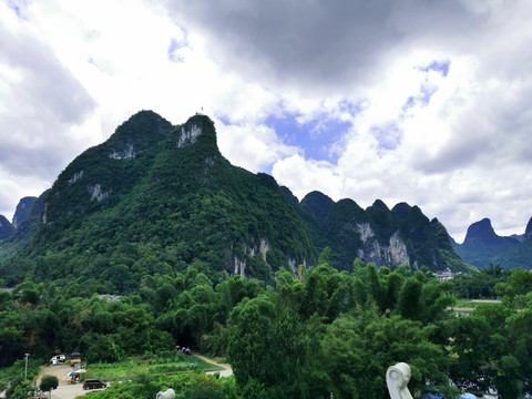 山峰上的茂林