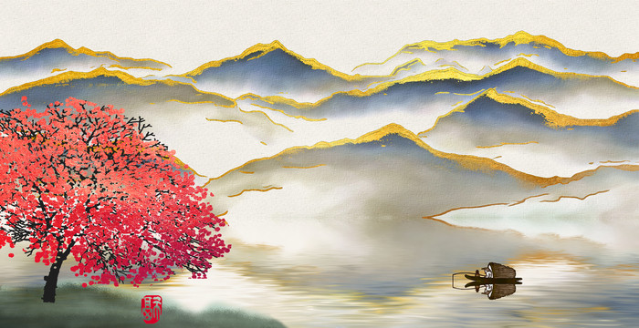 中國(guó)風(fēng)山水畫(huà)