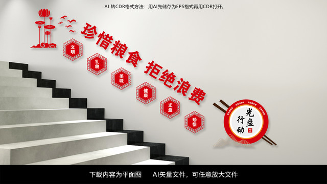 食堂樓梯文化墻