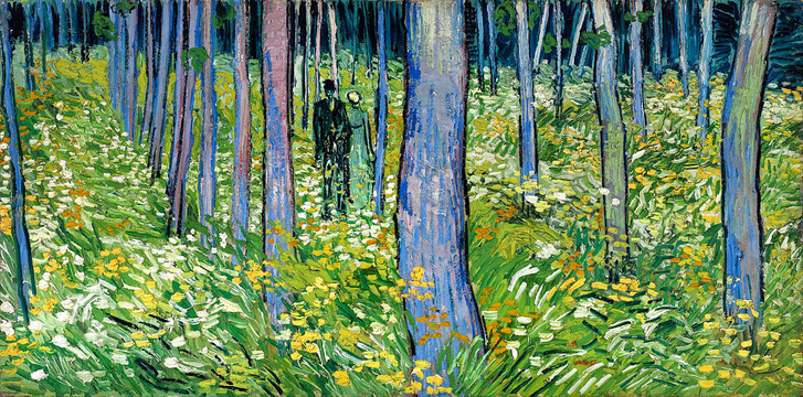 文森特·梵高有两人的灌木丛超清原作扫描油画