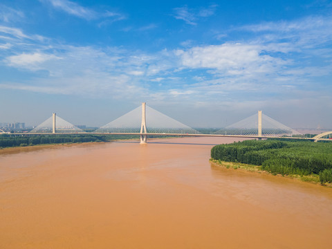 航拍济南建邦黄河大桥02