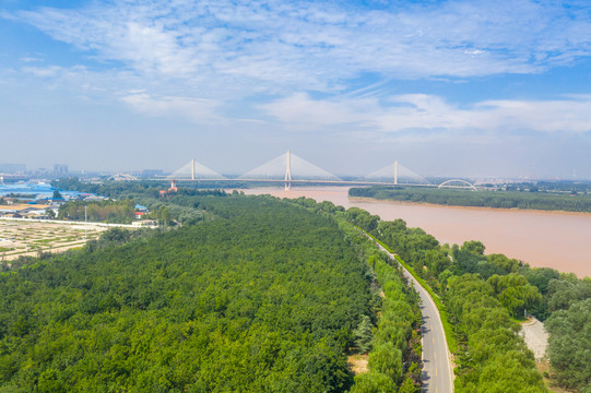 航拍济南建邦黄河大桥22