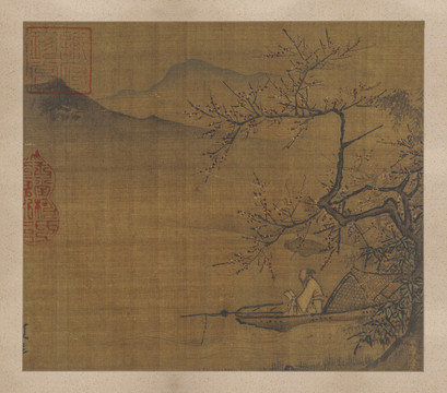 夏圭梅下讀書圖