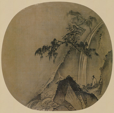 夏圭松下觀瀑圖
