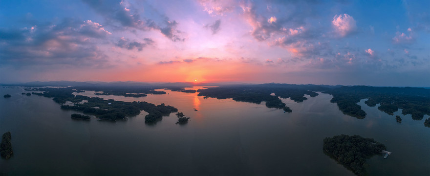 湖上落日风光大图