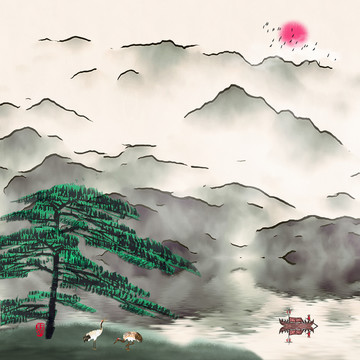 中式水墨山水