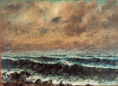 居斯塔夫·库尔贝海浪风景油画