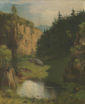 居斯塔夫·库尔贝山谷风景油画