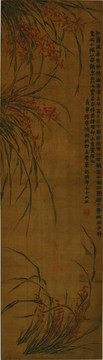 金農(nóng)紅蘭花圖軸