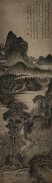 石濤古木垂陰圖