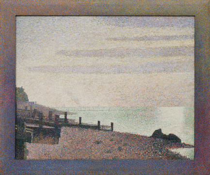 乔治·修拉修拉海景风景油画