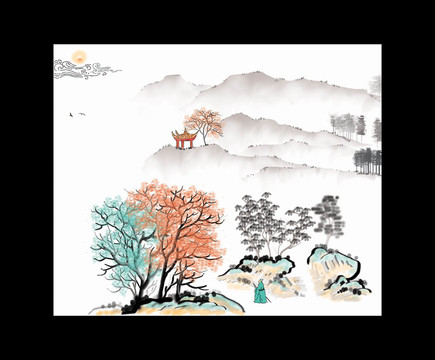 禪意山水畫