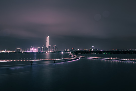 中国苏州工业园区夜景风光