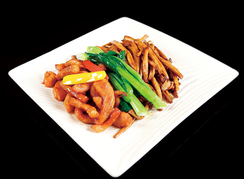 茶樹菇炒豬頸肉