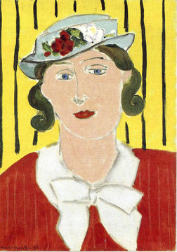 亨利·马蒂斯红衣戴帽女性油画