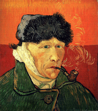 文森特·梵高绷带耳朵和烟斗的自画像超清油画