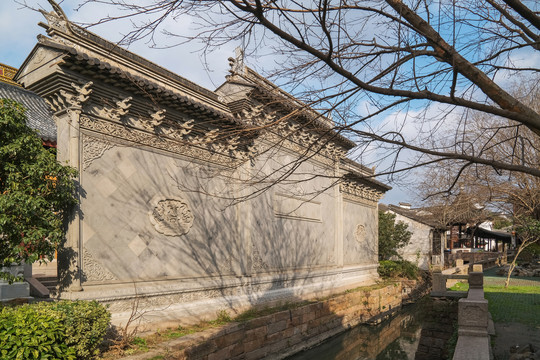中国苏州千灯古镇古建筑和影壁墙
