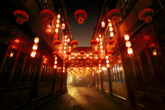 高清油畫質(zhì)感燈籠