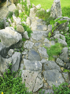 台阶与石头护栏