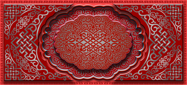 紅色傳統(tǒng)圖案民族風