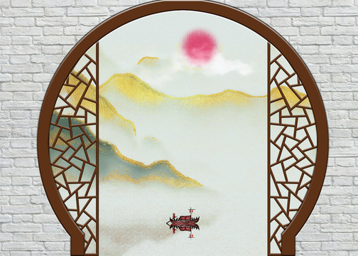 山水風(fēng)景背景墻