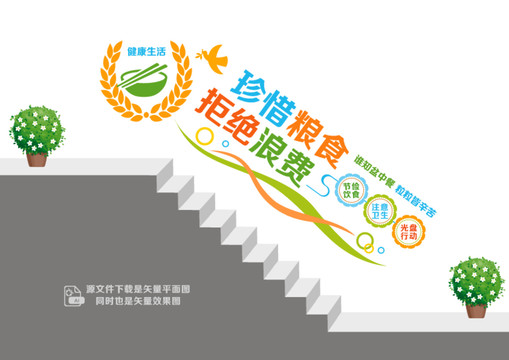 珍惜糧食樓道墻