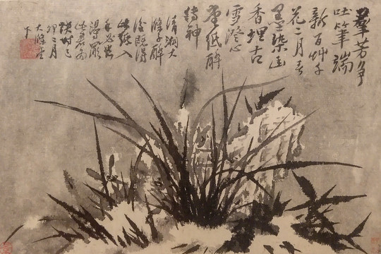 石涛清代花草国画