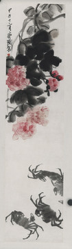 齊白石水墨畫芙蓉蟹