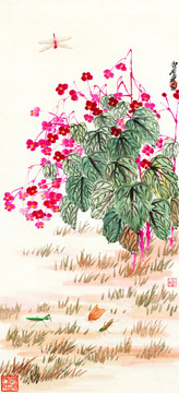 齊白石海棠秋聲