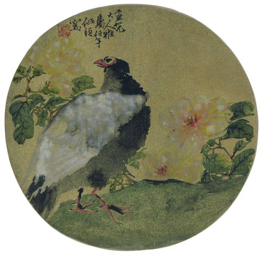 齊白石折枝花卉扇面