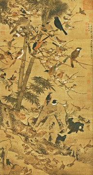 邊景昭三友百禽圖