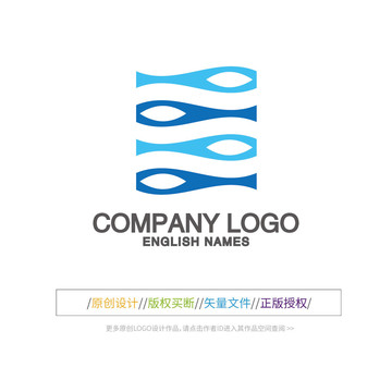 简约生物科技象LOGO设计模板