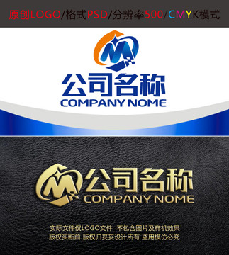 M字母网络科技开发logo设计