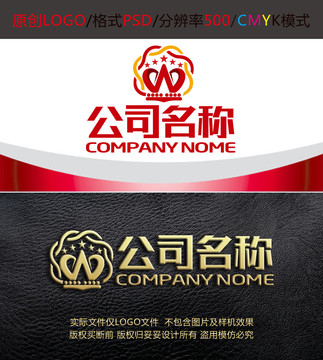 皇冠美业沙龙字母logo设计