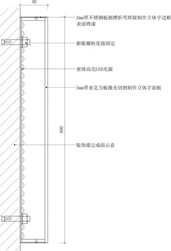 室内墙体发光字工艺图