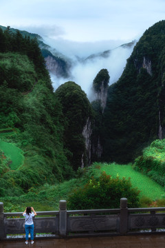 湘西矮寨大桥问天台景区风景