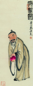 齊白石偷桃圖