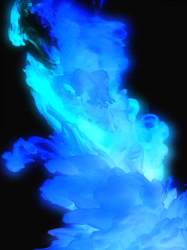 蓝色发光火焰梦幻背景素材