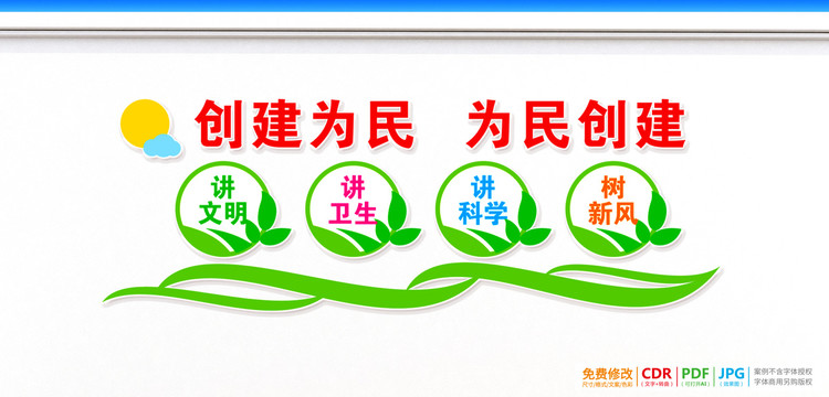 創(chuàng)建文明城市背景墻