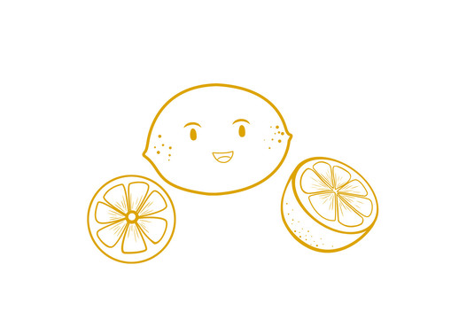 手繪水果卡通新鮮的檸檬簡(jiǎn)筆畫(huà)