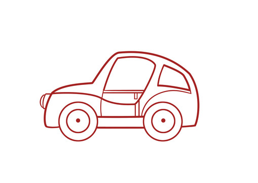 原創(chuàng)手繪卡通小汽車玩具簡筆畫