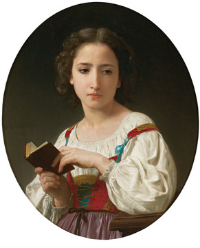威廉·阿道夫·布格罗看书的少女油画