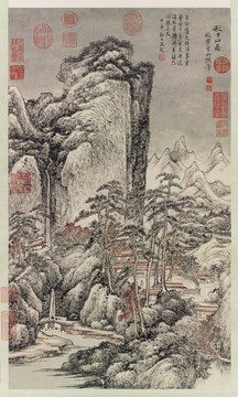 黃鼎秋日山居圖