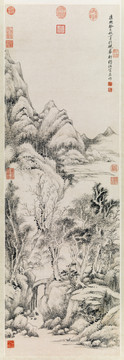 黃鼎溪橋林影圖