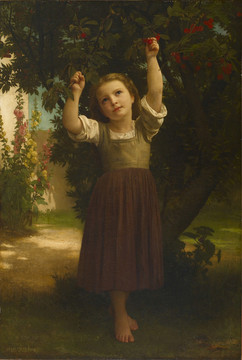 威廉·阿道夫·布格罗小女孩肖像油画