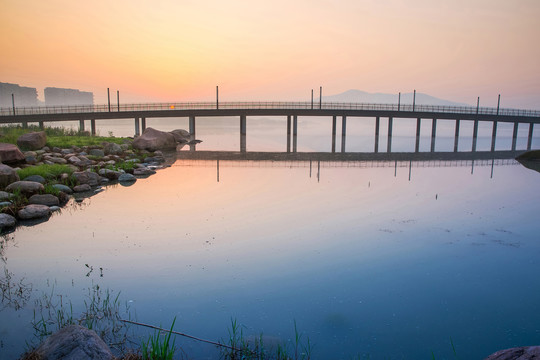 中国江苏江阴敔山湖公园美景