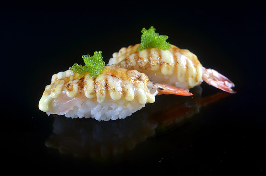 焦糖玻璃虾寿司